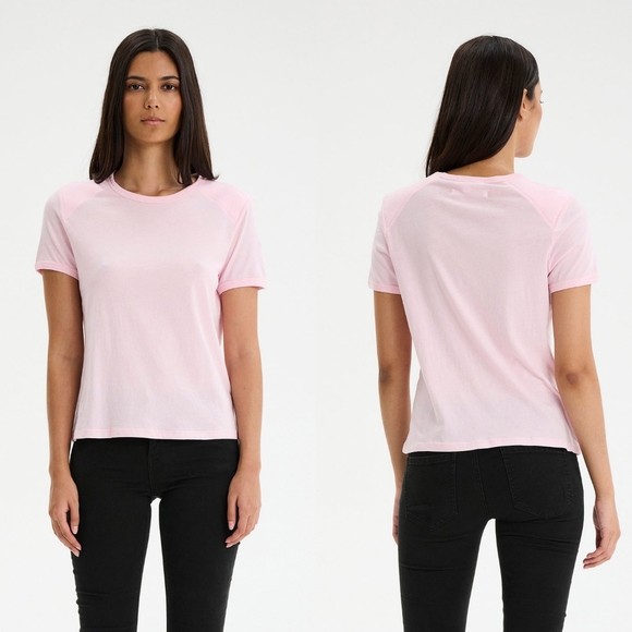 CHRLDR Franny Shoulder Pad Tee Short Sleeve T-Shirt Candy Pink - Picture 4 of 16